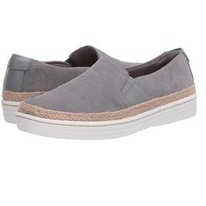 New Clarks Marie Sail Slip on Flat Loafer Gray Suede Leather